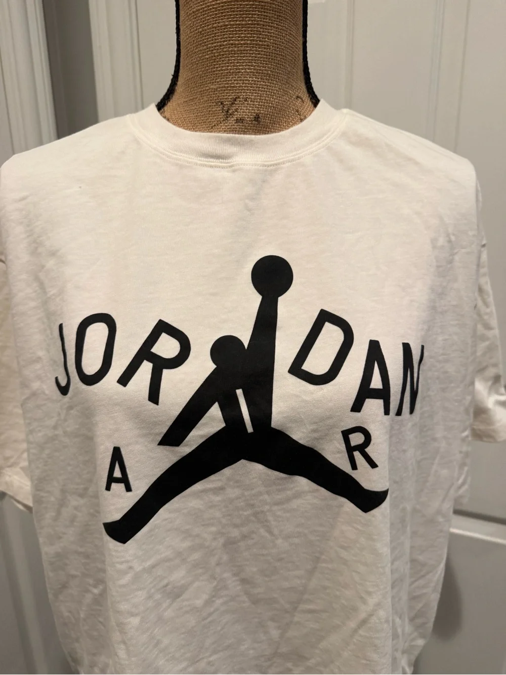 Jordan White Tee with Black Jumpman Graphic